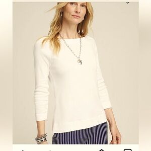 CHICOS NEW BOAT NECK 3/4 SLEEVE KNIT TOP SIZE 3